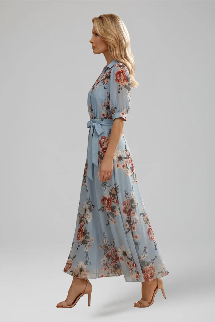 Floral V-Neck Midi Dress