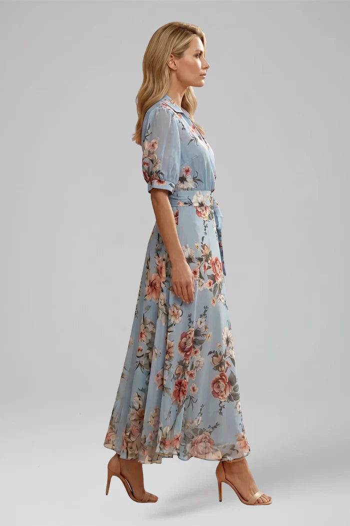 Floral V-Neck Midi Dress