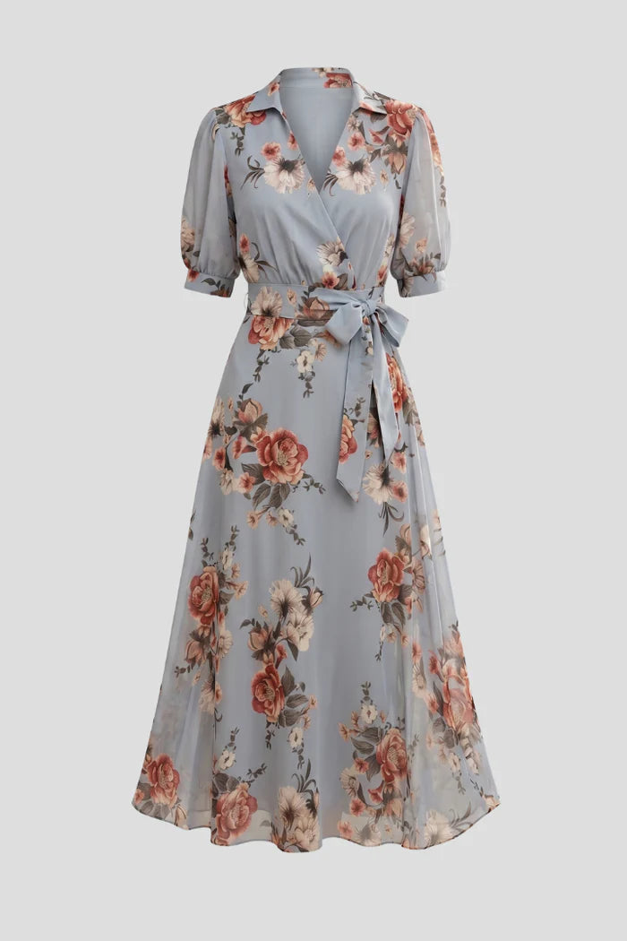 Floral V-Neck Midi Dress