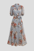 Floral V-Neck Midi Dress