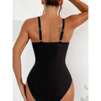 Ruched V-Neck One-Piece Swimsuit