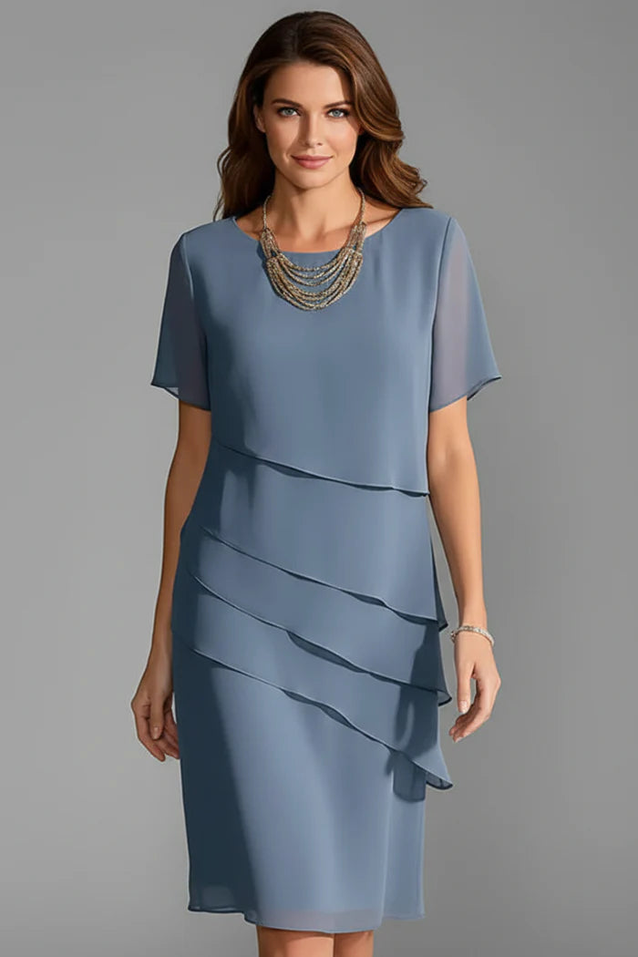 Layered Short Sleeve Dress