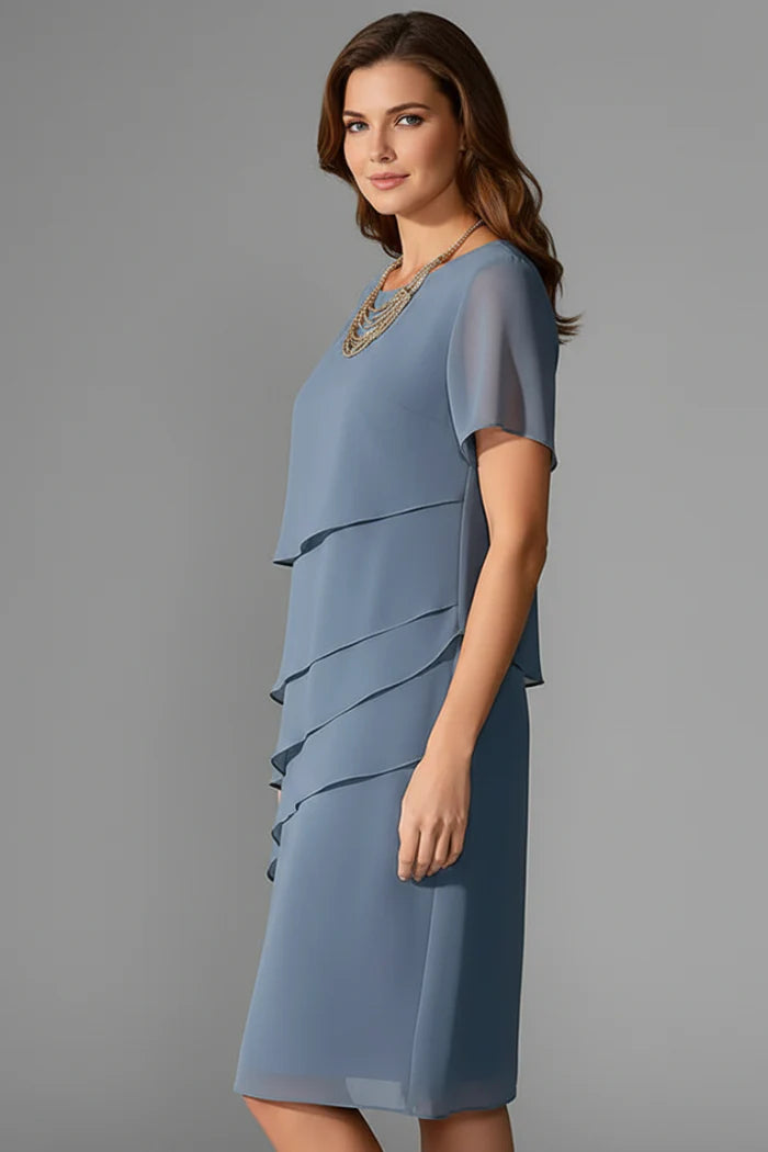 Layered Short Sleeve Dress