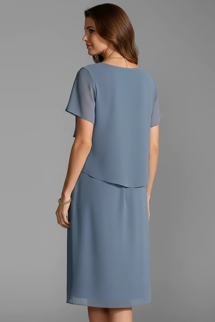 Layered Short Sleeve Dress