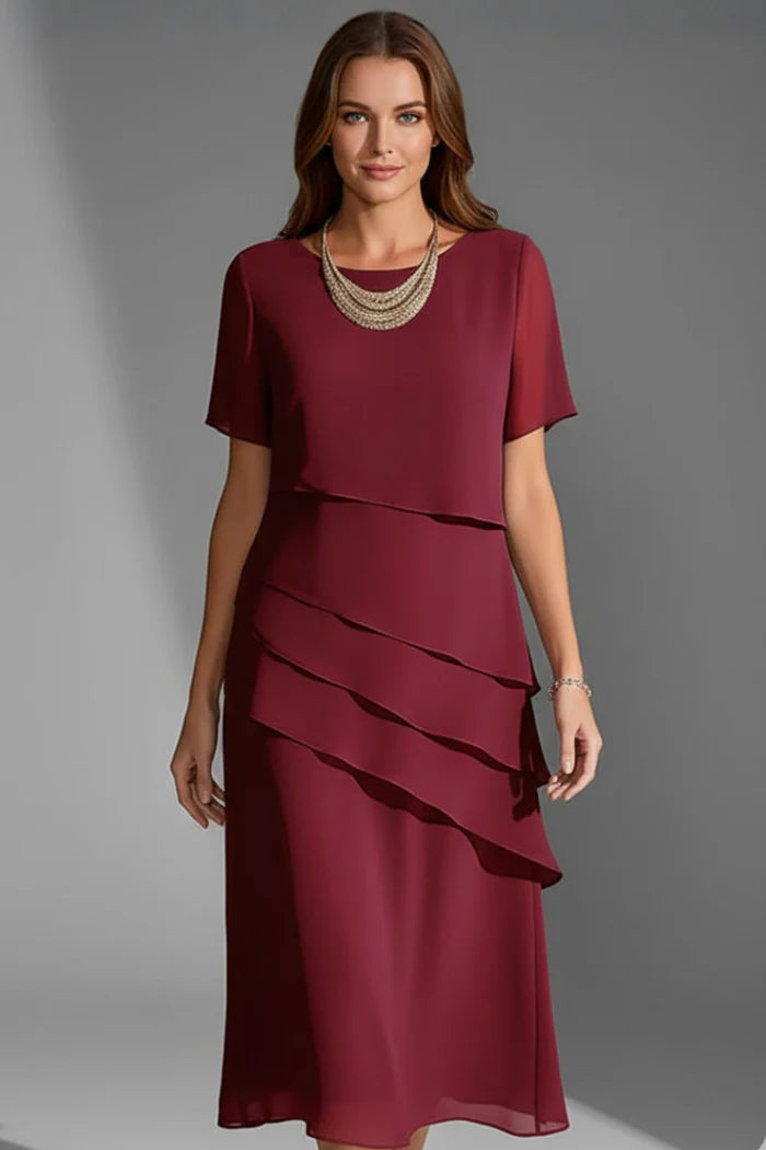 Layered Short Sleeve Dress