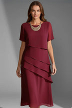 Layered Short Sleeve Dress