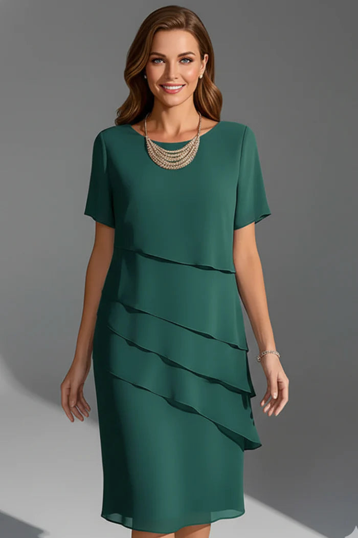 Layered Short Sleeve Dress