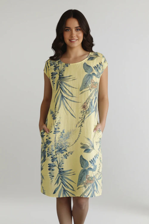 Printed Pocket Knee-Length Dress