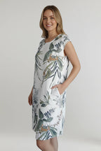 Printed Pocket Knee-Length Dress