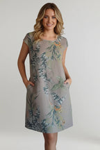 Printed Pocket Knee-Length Dress