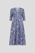 Printed V-Neck Midi Dress