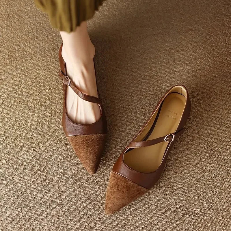 Luna Grace Leather Flats